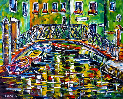 Venedig bei Nacht de Mirek Kuzniar, Pintura a la venta en Singulart
