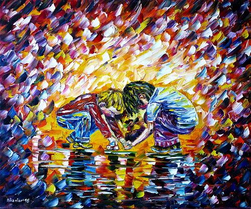 Spielende Kinder de Mirek Kuzniar, Pintura a la venta en Singulart