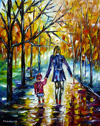 Mutter mit Tochter by Mirek Kuzniar, Painting for Sale on Singulart