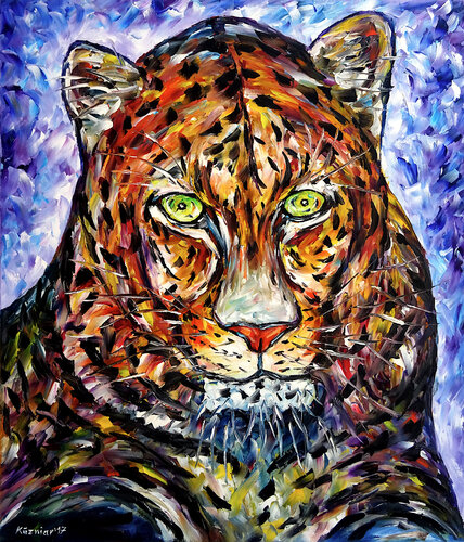 Leopardenportrait de Mirek Kuzniar, Pintura a la venta en Singulart
