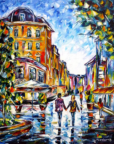Liebe in der Stadt di Mirek Kuzniar, Pittura in vendita su Singulart