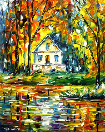 Haus am See di Mirek Kuzniar, Pittura in vendita su Singulart