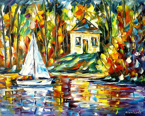 Herbst am See von Mirek Kuzniar, Malerei kaufen auf Singulart