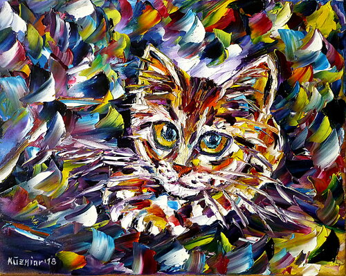 Katzenbaby II par Mirek Kuzniar, Peinture en vente sur Singulart