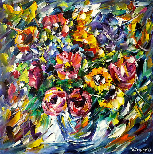 Frühlingsblumen par Mirek Kuzniar, Peinture en vente sur Singulart