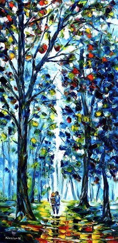 Spaziergang an einem Herbstmorgen von Mirek Kuzniar, Malerei kaufen auf Singulart