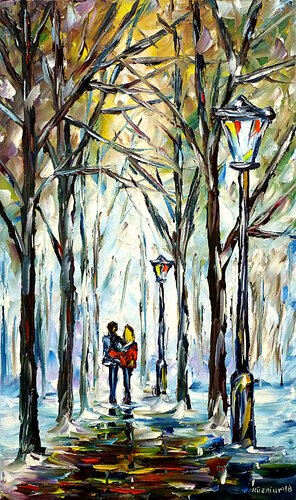 Park im Winter II di Mirek Kuzniar, Pittura in vendita su Singulart