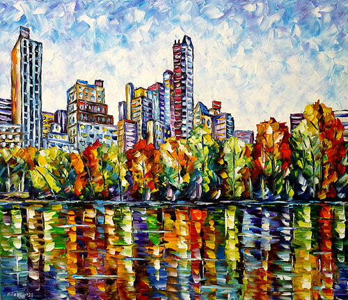 Indian Summer im Central Park van Mirek Kuzniar, Schilderij te koop op Singulart