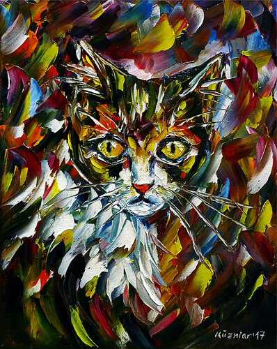 Süsses Kätzchen par Mirek Kuzniar, Peinture en vente sur Singulart