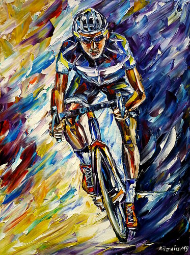 Rennradfahrer par Mirek Kuzniar, Peinture en vente sur Singulart