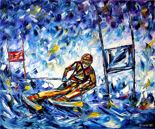 Slalom par Mirek Kuzniar, Peinture en vente sur Singulart