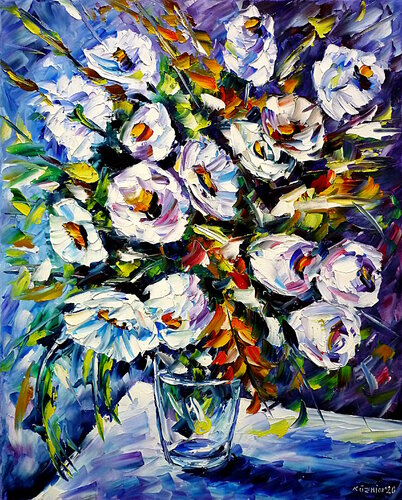 Weißer Blumenstrauß par Mirek Kuzniar, Peinture en vente sur Singulart