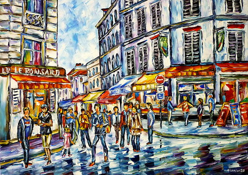 Paris 14 Juli van Mirek Kuzniar, Schilderij te koop op Singulart