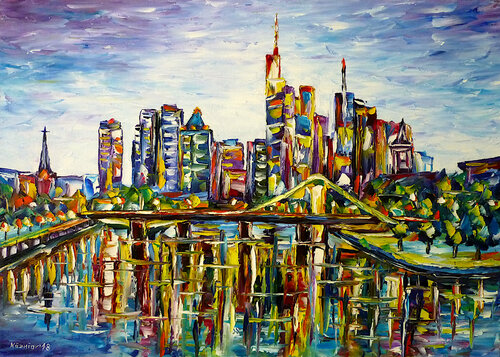 Frankfurt, Skyline by Mirek Kuzniar, Painting for Sale on Singulart