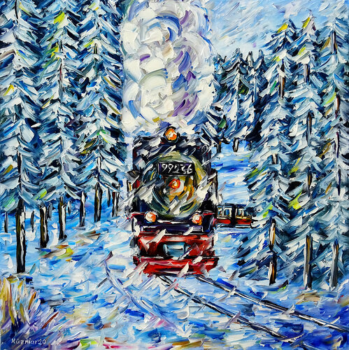 Winter im Harz van Mirek Kuzniar, Schilderij te koop op Singulart