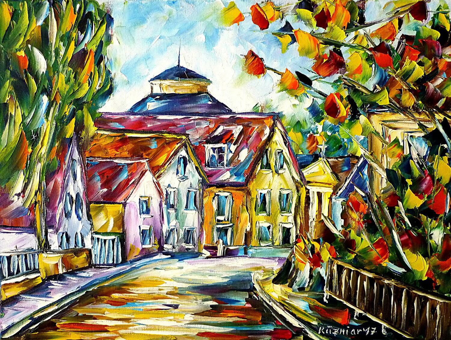 Haßfurt-Unterhohenried II Mirek Kuzniar Originalgemälde zu verkaufen