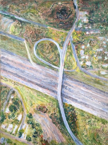 Air View  Roads van Pauline Ender, Schilderij te koop op Singulart