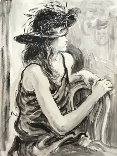 Feather Hat by Pauline Ender, Work on Paper for Sale on Singulart