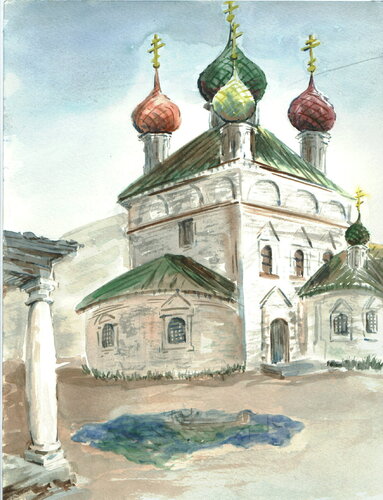 Russian Church par Pauline Ender, Œuvre sur papier en vente sur Singulart
