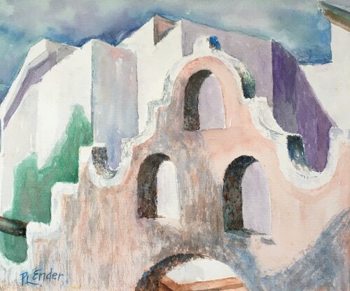 White Villa par Pauline Ender, Peinture en vente sur Singulart