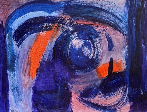 Blue And Red di Pauline Ender, Pittura in vendita su Singulart
