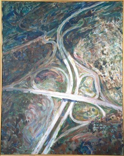 Cloudy Day - Airview von Pauline Ender, Malerei kaufen auf Singulart