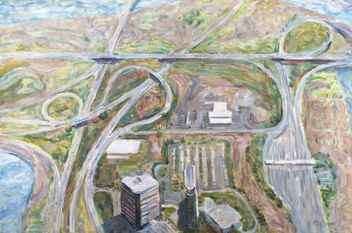 Air View -Expressways di Pauline Ender, Pittura in vendita su Singulart