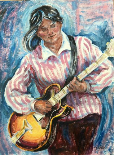 Female Guitarist van Pauline Ender, Werk op papier te koop op Singulart