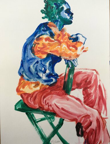 Colorful Man de Pauline Ender, Obra en papel a la venta en Singulart