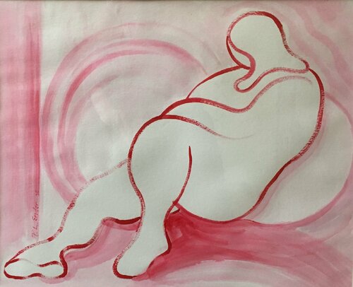 Red Nude van Pauline Ender, Werk op papier te koop op Singulart