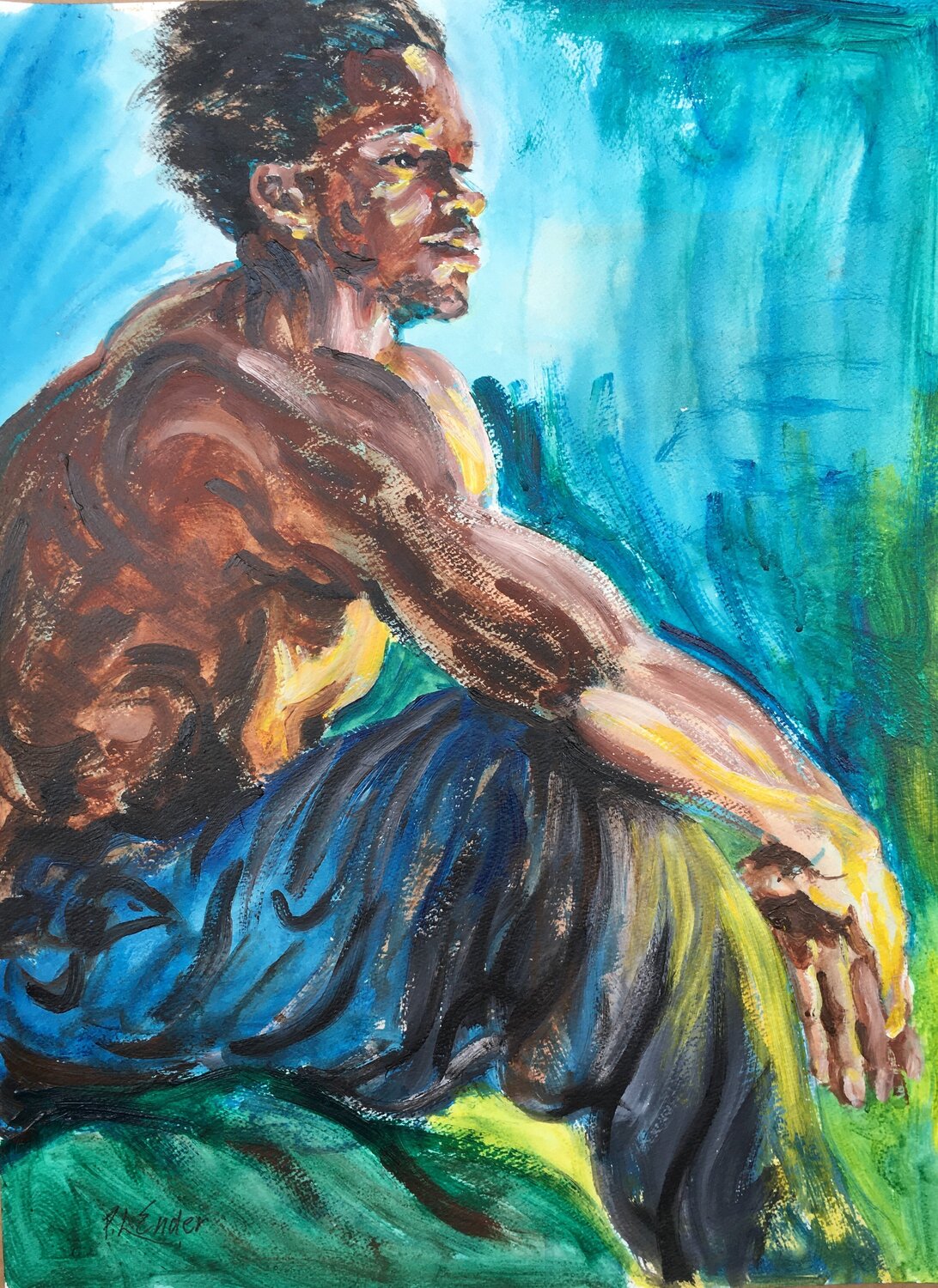 Black Man, Shirtless Pauline Ender
