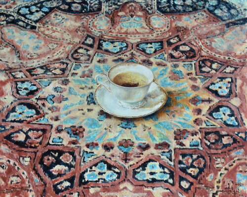 A cup of tea de Adam Faglio, Pintura a la venta en Singulart