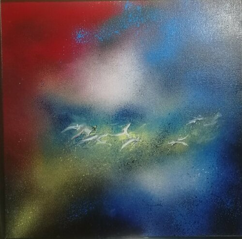 Birds 2 van Dann, Schilderij te koop op Singulart