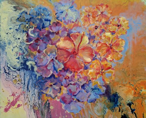 Flower heart van Olga Tretyak, Schilderij te koop op Singulart