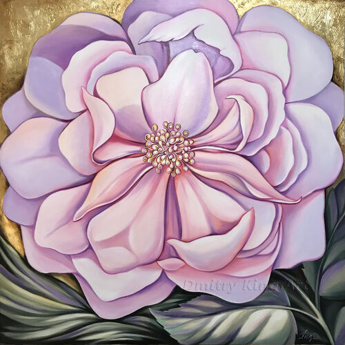 Large Pink Rose Flower di Dmitry King, Pittura in vendita su Singulart
