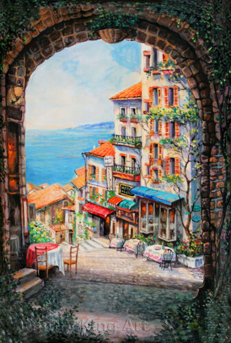 Cozy Italian Street van Dmitry King, Schilderij te koop op Singulart