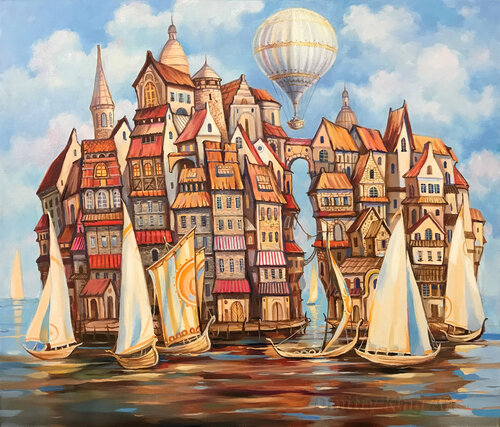 Dreamy Island par Dmitry King, Peinture en vente sur Singulart