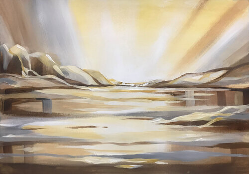 Golden Stillness di Dmitry King, Pittura in vendita su Singulart