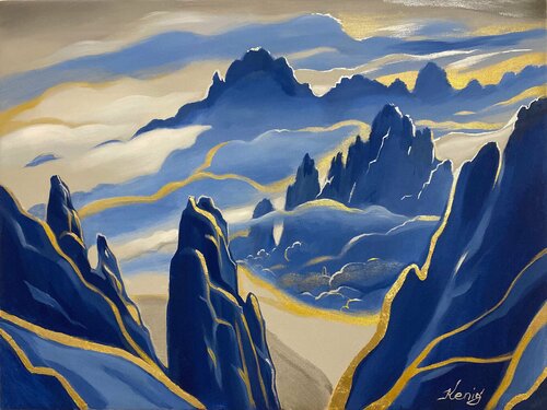 Moonlight mountains par Dmitry King, Peinture en vente sur Singulart