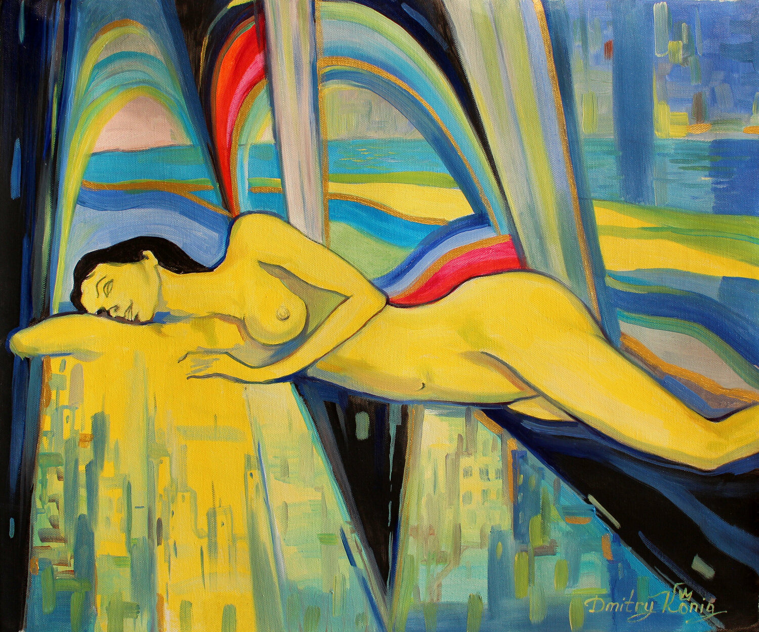 Sleeping beauty woman at night Dmitry King