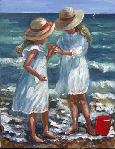 Day at the Beach von Anna Reznikova, Malerei kaufen auf Singulart