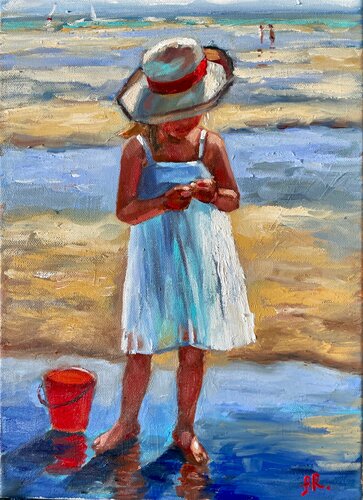 Day at the Beach di Anna Reznikova, Pittura in vendita su Singulart