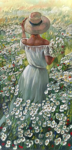 Daisy Meadow di Anna Reznikova, Pittura in vendita su Singulart