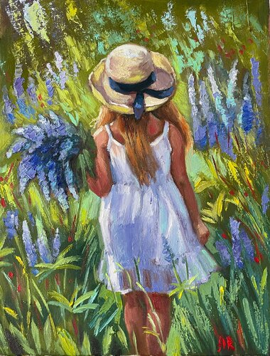 Wildflower Meadow di Anna Reznikova, Pittura in vendita su Singulart