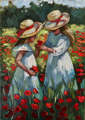 Poppy Time di Anna Reznikova, Pittura in vendita su Singulart
