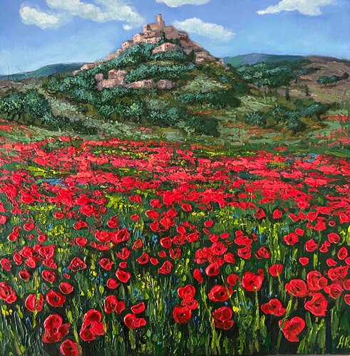 Sea of Poppies di Anna Reznikova, Pittura in vendita su Singulart