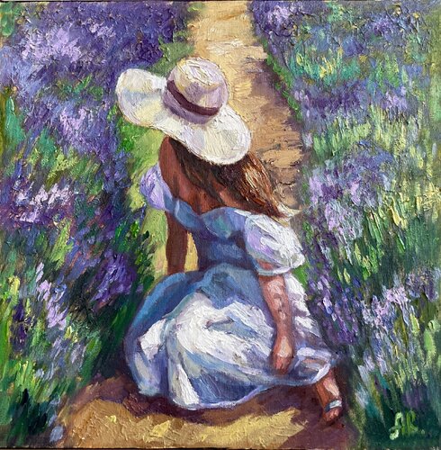 Lavender Shadows van Anna Reznikova, Schilderij te koop op Singulart