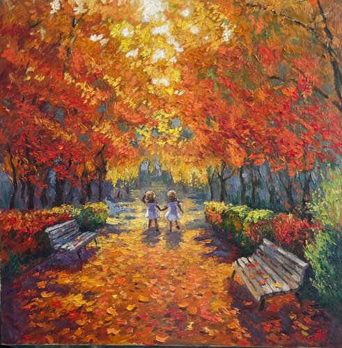 Golden Autumn di Anna Reznikova, Pittura in vendita su Singulart
