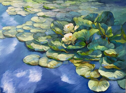 Waterlilies van Anna Reznikova, Schilderij te koop op Singulart