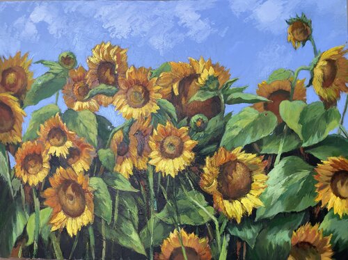 Sunflowers van Anna Reznikova, Schilderij te koop op Singulart